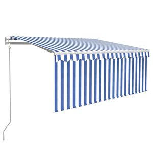 vidaXL Avtomatsko zložljiva tenda s senčilom 3x2,5 m modra in bela