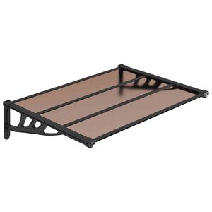 vidaXL Nadstre&scaron;ek za vrata črn 122x90 cm polikarbonat