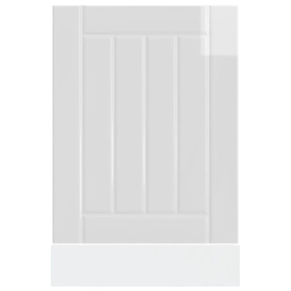 vidaXL Plošča za pomivalni stroj Lucca visok sijaj bela inž. les