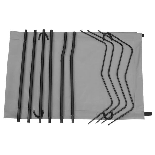 vidaXL Kamp postelja 180x60x19 cm oksford blago in jeklo siva