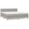 vidaXL Box spring postelja z vzmetnico svetlo siva 160x200 cm žamet