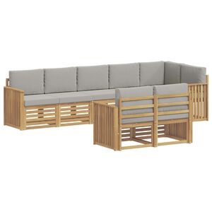vidaXL Zunanja garnitura za sedenje 8 pcs Bela in svetlo siva
