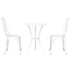 vidaXL Vrtnik Bistro Set 3 pcs Bela Aluminij
