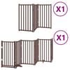 vidaXL Ograda za pse z vrati zložljiva 9 panelov rjava 450 cm les