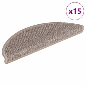 vidaXL Stopni&scaron;čne preproge 15 kosov 56x17x3 cm temno bež polkrožne