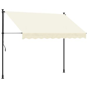 vidaXL Zložljiva tenda krem 250x150 cm tkanina in jeklo