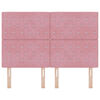 vidaXL LED glava postelje z LED lučmi Roza 144 cm Poliester