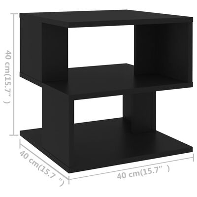 vidaXL Stranska mizica črna 40x40x40 cm iverna plošča
