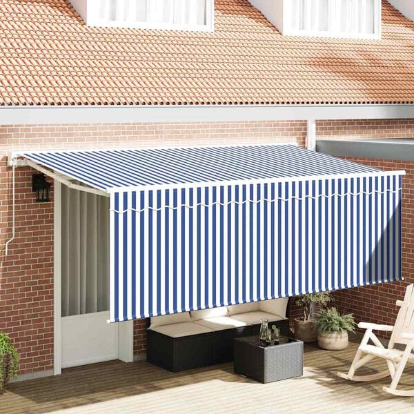 vidaXL Retraktilna tenda Modra 350 x 200 cm blago