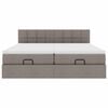 vidaXL Otomanski posteljni okvir z vzmetnicami taupe 200x200 cm blago
