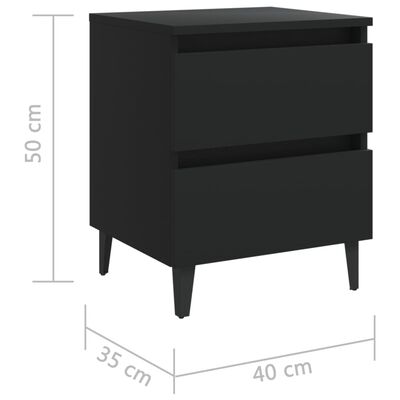 vidaXL Nočna omarica črna 40x35x50 cm iverna plošča