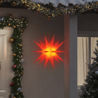 vidaXL Božična svetilka LED zložljiva rdeča 57 cm