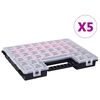 vidaXL &Scaron;katle za sortiranje 5 kosa z delilniki 385x283x50 mm plastika