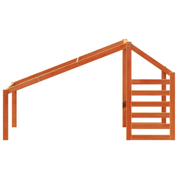 vidaXL Streha za otroško posteljo voščeno rjava 198x97x113 cm borovina