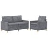 vidaXL Kavčna garnitura 2 kos Svetlo siva Poliester