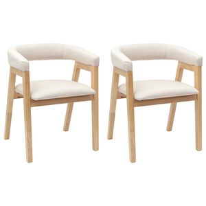 vidaXL Jedilni stoli 2 kos Masivno gumovo les Naravna 54 x 57 x 73 cm