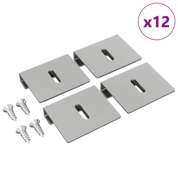 vidaXL Nosilec za ogledalo 12 pcs Nikljeva 35 x 30 x 8,3 mm Jeklo