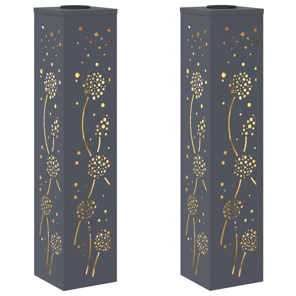 vidaXL Solarno LED svetilo za pot 2 pcs Antracit Medenina