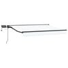 vidaXL Ročno senčilo s LED-ji Bela in antracit 3 x 2,5 m