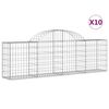 vidaXL Obokana gabionska ko&scaron;ara 10 kosov 200x30x60/80cm cinkano železo