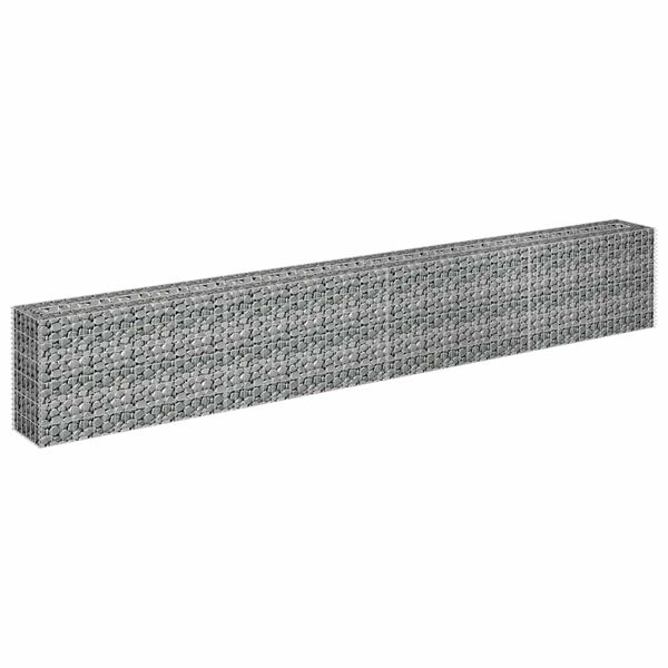 vidaXL Visoka greda gabion pocinkano jeklo 360x30x60 cm