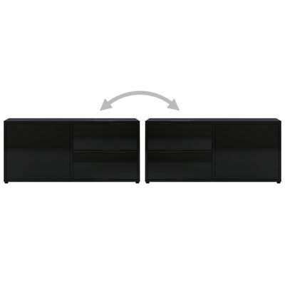 vidaXL TV omarica visok sijaj črna 80x34x36 cm iverna plošča