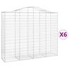 vidaXL Obokane gabion košare 6 kosov 200x50x160/180cm pocinkano železo