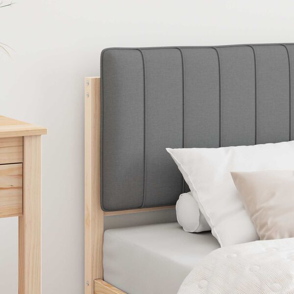 vidaXL Posteljni okvir z oblazinjenim vzglavjem Svetlo siva