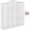 vidaXL Obokane gabion ko&scaron;are 4 kosi 200x50x200/220 cm pocinkano železo