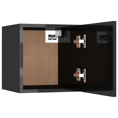 vidaXL Stenske TV omarice 4 kosi visok sijaj črne 30,5x30x30 cm