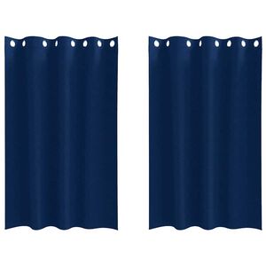 vidaXL Zavese za zatemnitev z obroči 2 pcs Temno modra 175 x 140 cm