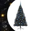 vidaXL Umjetna preddekorirana božićna jelka Črna 180 cm PVC