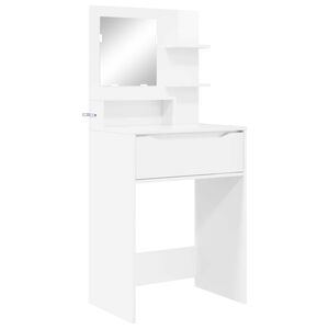 vidaXL Toaletne mize za spalnice Visok sijaj bela 80 x 39,6 x 135 cm