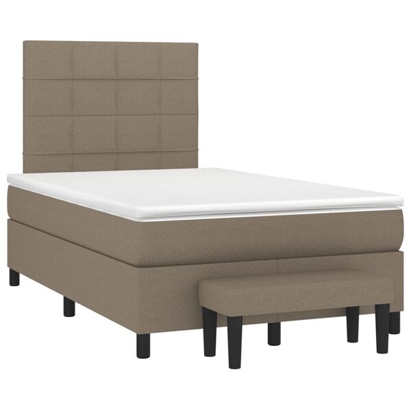 vidaXL Box spring postelja z vzmetnico taupe 120x190 cm blago