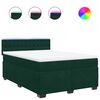 vidaXL Box spring postelja z vzmetnico temno zelen 140x190 cm žamet