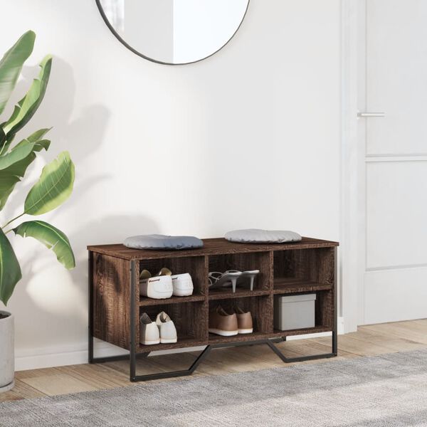 vidaXL Omarica za čevlje rjavi hrast 90x38x45,5 cm inženirski les