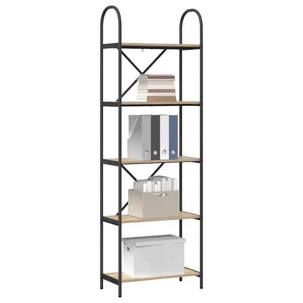 vidaXL Knjižna polica Sonoma hrast 60 x 30 x 183 cm Konstruiran les