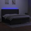 vidaXL Box spring postelja z vzmetnico LED črna 200x200 cm blago