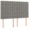 vidaXL Box spring postelja z vzmetnico svetlo siv 140x190 cm žamet