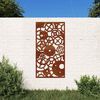vidaXL Vrtna stenska dekoracija 105x55 cm corten jeklo zobniki