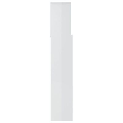 vidaXL Vzglavna omarica visok sijaj bela 180x19x103,5 cm