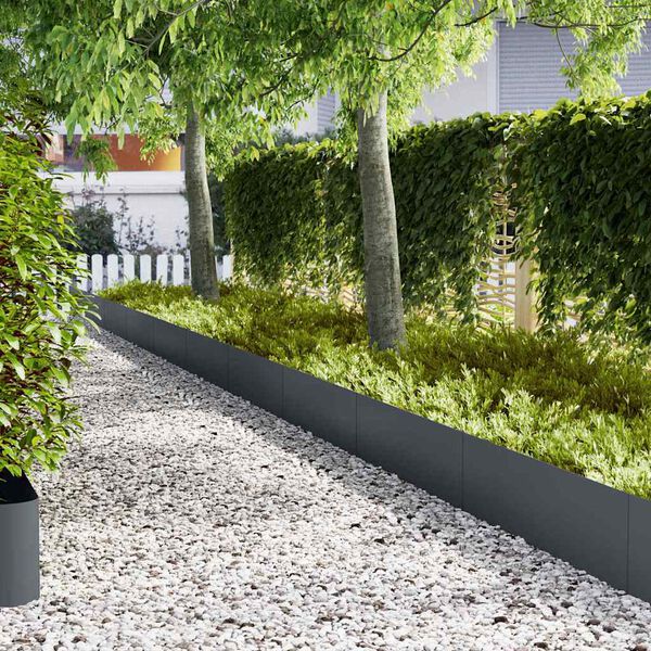 vidaXL Robovi trave 30 pcs Antracit 100 x 0,05 x 20 cm Medenina