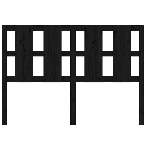 vidaXL Posteljno vzglavje črno 145,5x4x100 cm trdna borovina