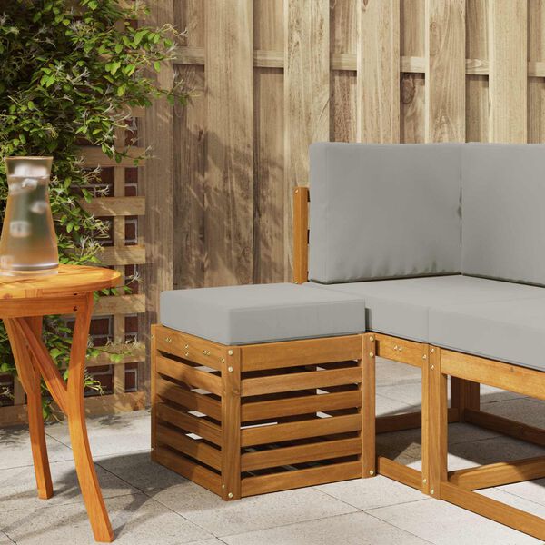 vidaXL Zunanji stolček klop Masiven les akacije Naravna