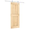 vidaXL Drsna vrata Naravna in bela 80 x 210 cm Masiven borov les