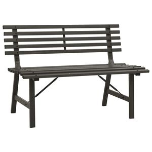 vidaXL Vrtna klop 110 cm jeklo črne barve