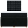 vidaXL Box spring postelja z vzmetnico črn 120x200 cm blago