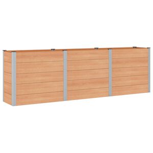 vidaXL Vrtna visoka greda Rjava 300 x 50 x 91 cm WPC in aluminij