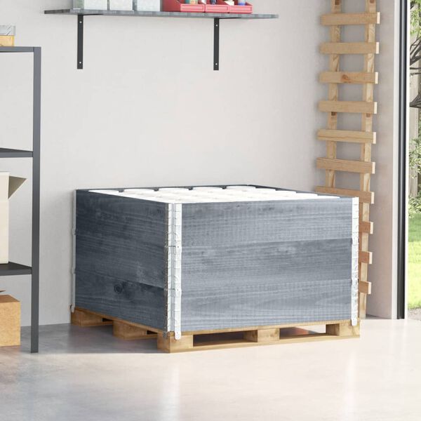 vidaXL Paletni okvirji 3 kosi sivi 100x100 cm trdna borovina