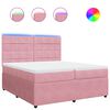 vidaXL Box spring postelja z vzmetnico roza 200x200 cm žamet